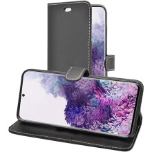 For Samsung Galaxy S20 Ultra 5G Black Wallet Flip PU Leather Case Cover