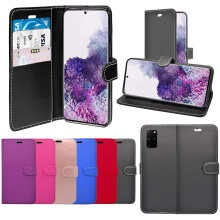 For Samsung Galaxy S20 Plus 5G Black Wallet Flip PU Leather Case Cover