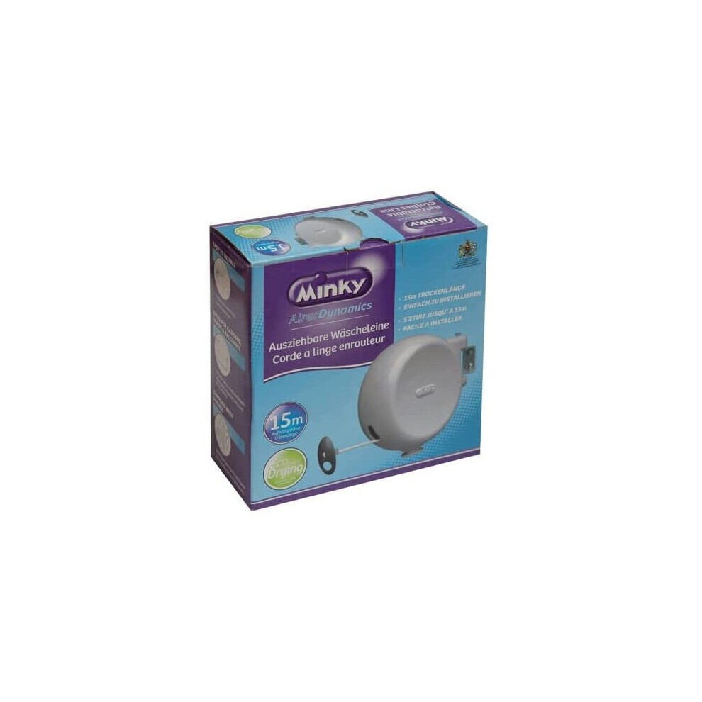 Minky Retractable Reel Washing Line, 15M Of Drying Space