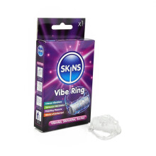 Skins Vibrating Ring Retail Pack - Powerful Motor, 30-40 Min Battery, Ultra-Stretch Comfort, Ridged Inner, Raised Bumps & Ticklers