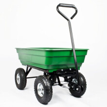 Garden Dump Trolley GRD-DUMP-TROL-AA - Heavy-Duty Load, 100kg Capacity, Tipping Wheelbarrow with All-Terrain Wheels