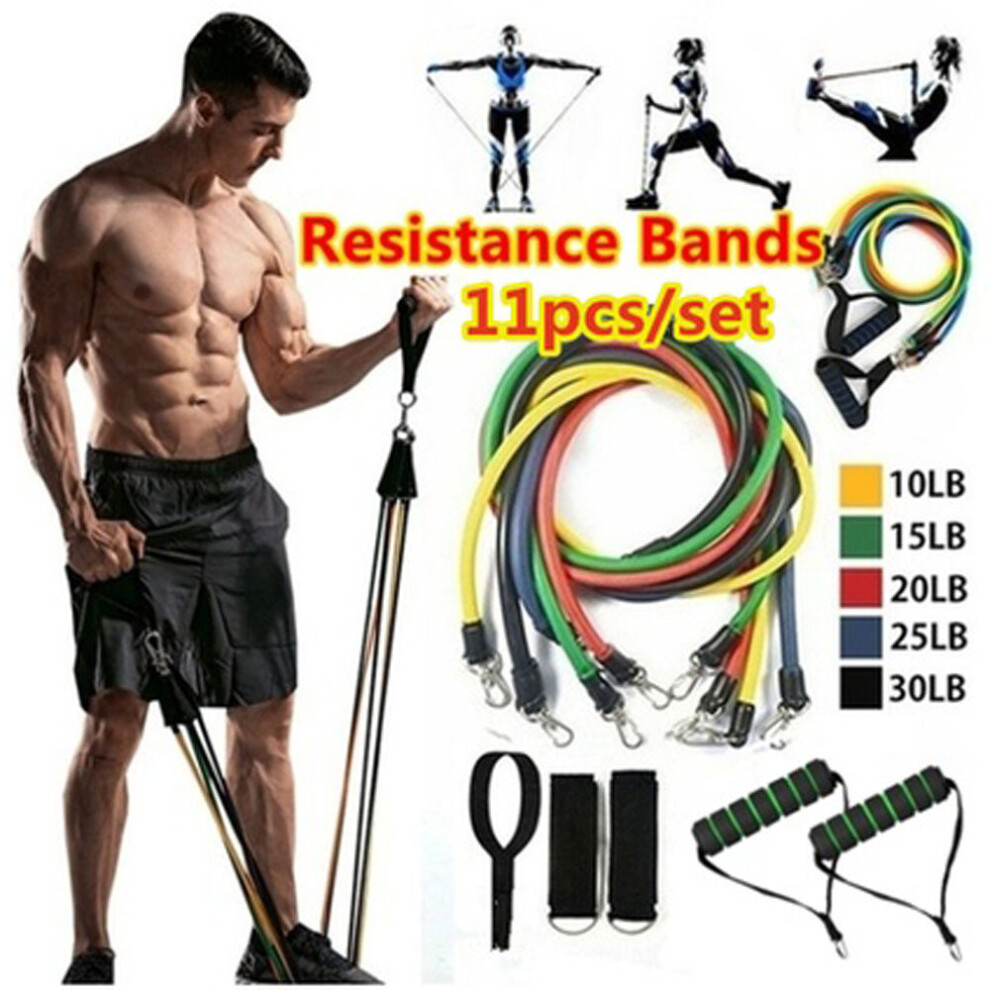 11PCS Resistance Bands Exercise Bands Fitness Workout Band