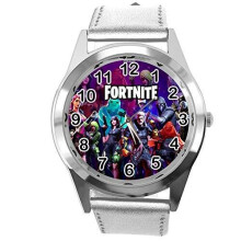 Taport Silver Fortnite-Inspired Watch With Leather Strap