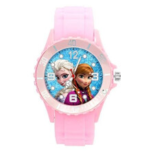 Silicone Pink Round Watch for Frozen ELSA Anna Fans