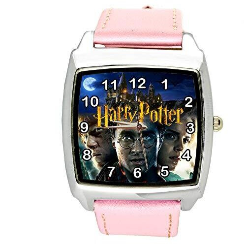 Harry Potter Quartz Square Watch Pink Leather Band E2