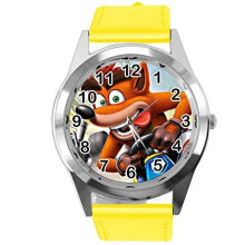 Yellow Leather Watch for Crash Bandicoot Fans
