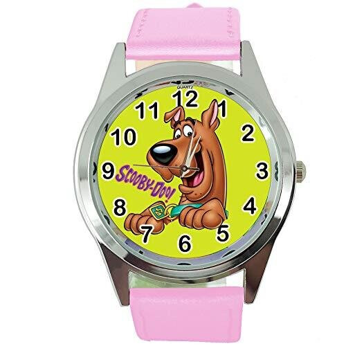 Pink Leather Band Quartz Watch for Scooby DOO Fans E2