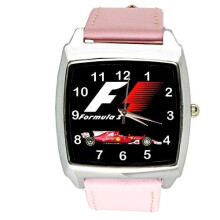 F1 Formula 1 Quartz Square Sport Watch Pink Band
