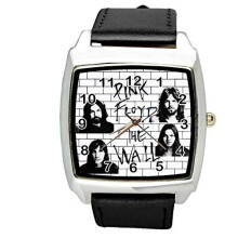 Pink Floyd The Wall Quartz Square Watch Real Leather Band Black