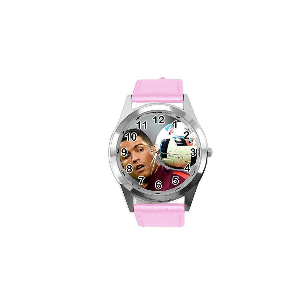 Taport Ronaldo Quartz Watch Leather Band Pink