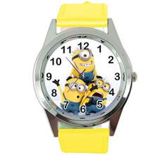 Minion Quartz Watch Yellow Leather Band