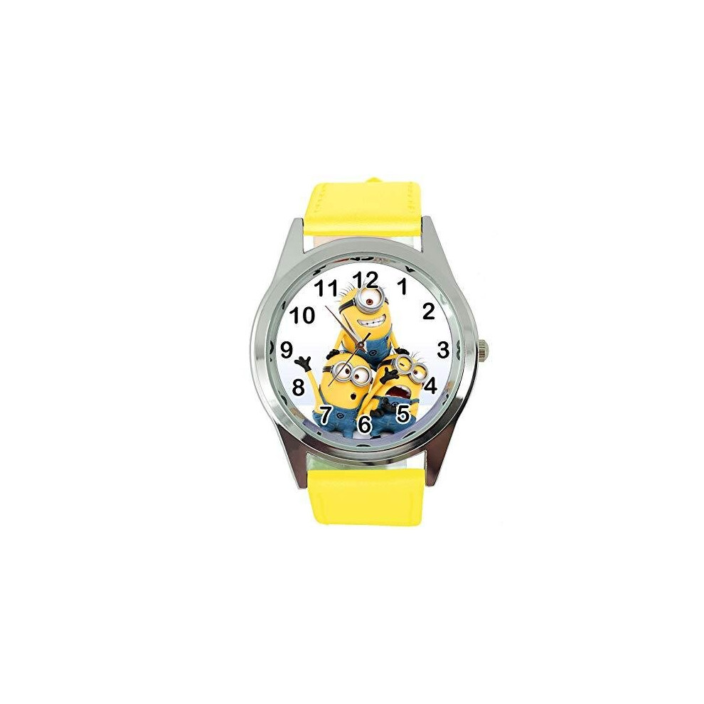 Minion Quartz Watch Yellow Leather Band