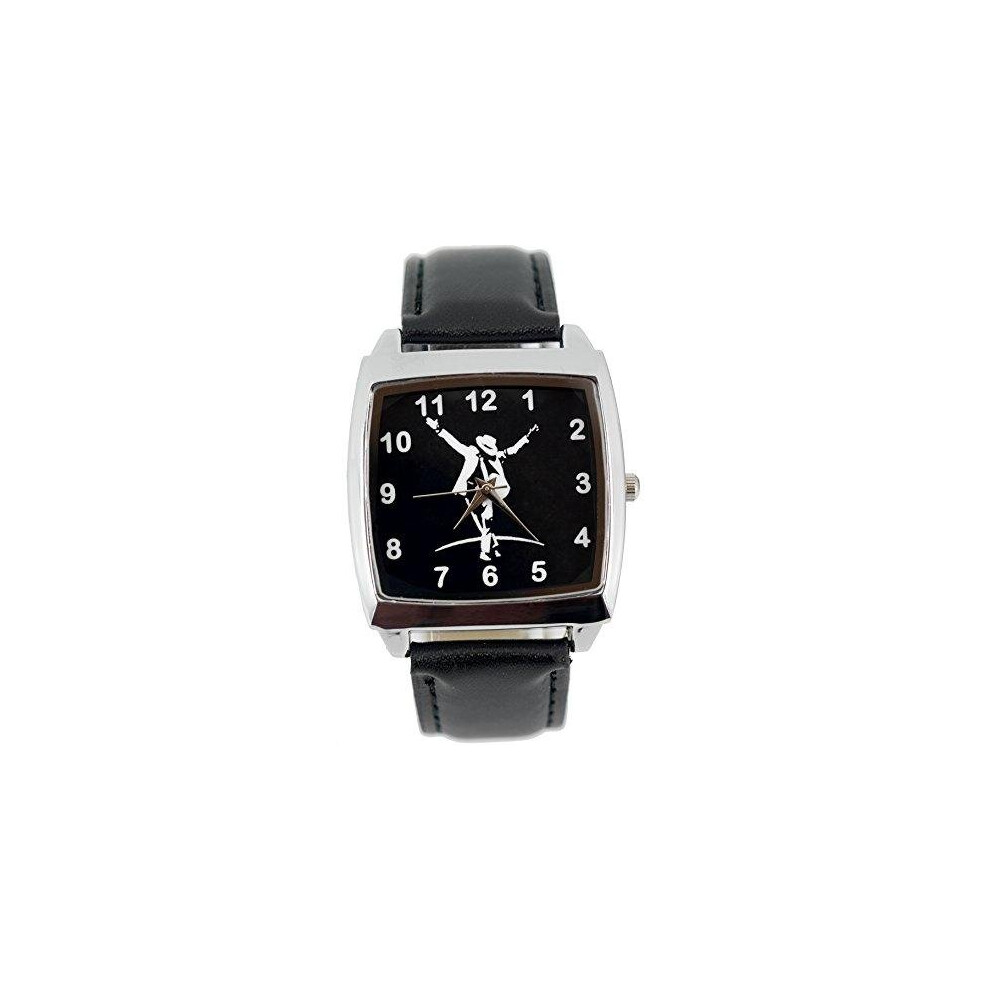 Michael Jackson The King of Pop Genuine Leather Quartz Wrist Watch