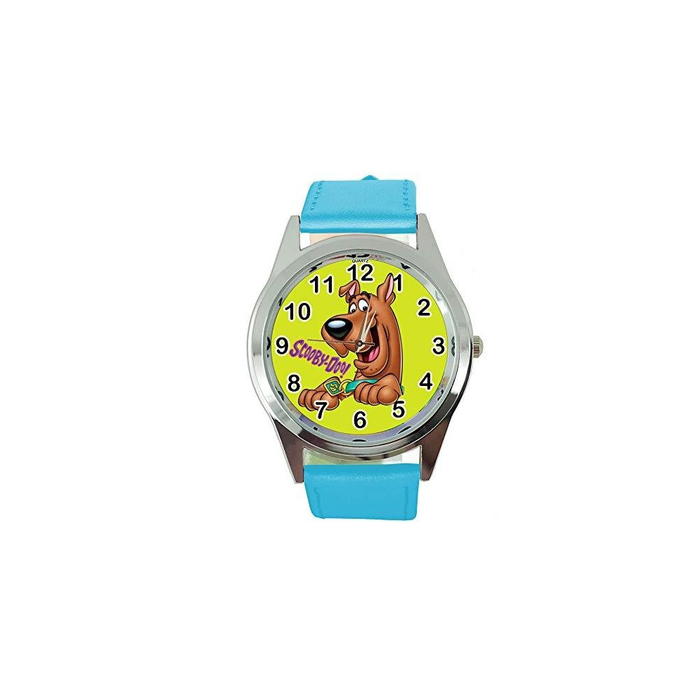 Taport Leather Band Quartz Watch For Scooby Doo Fans E2 Blue