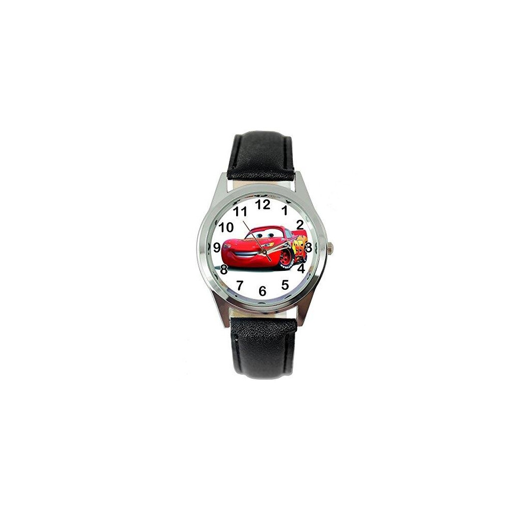 Taport Cars Quartz Watch Leather Band Pink