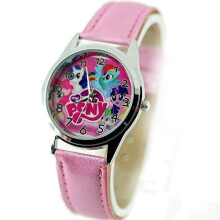 Pink Leather Band Quartz Watch for My Little Pony fans E2