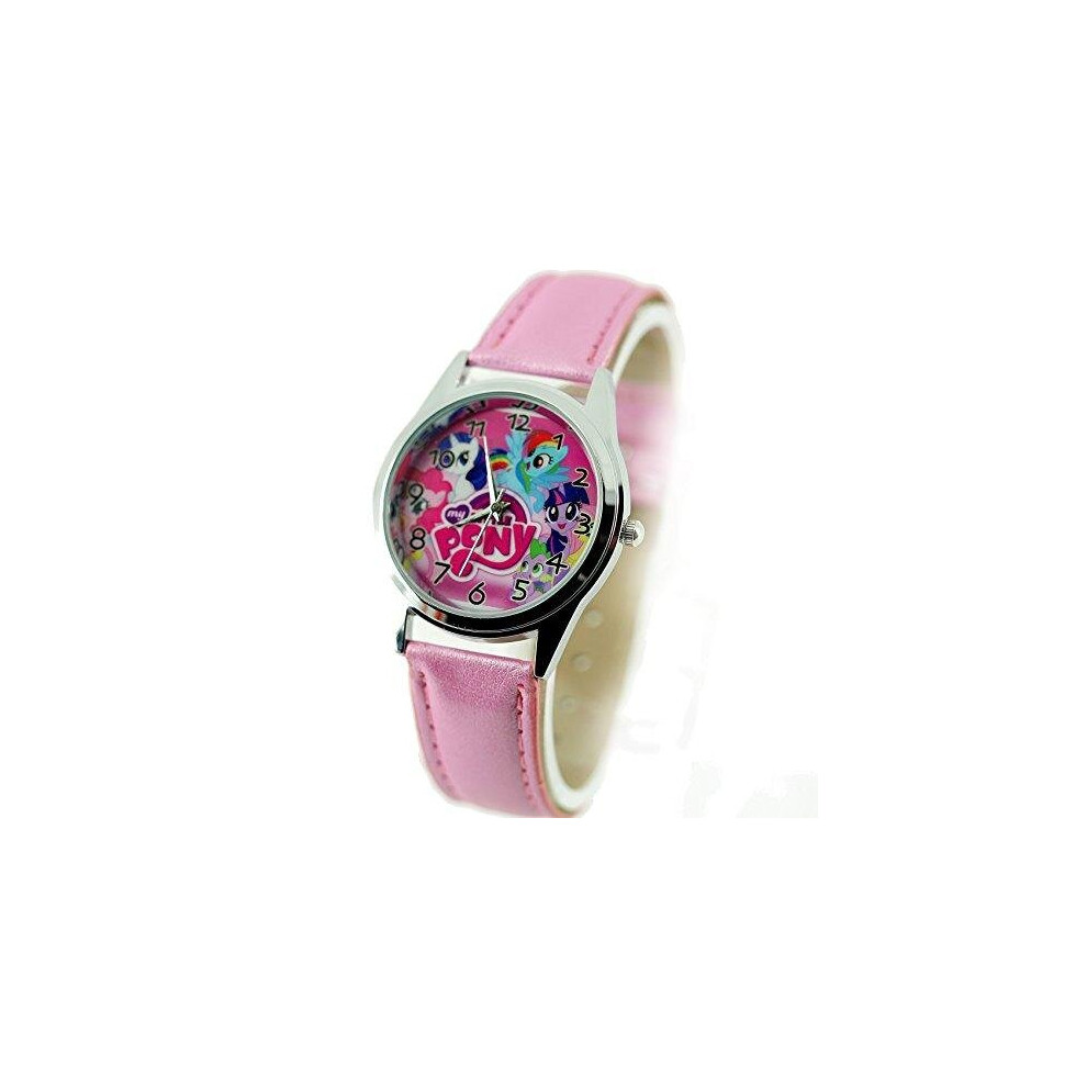 Taport Leather Band Quartz Watch For My Little Pony Fans E2 Pink