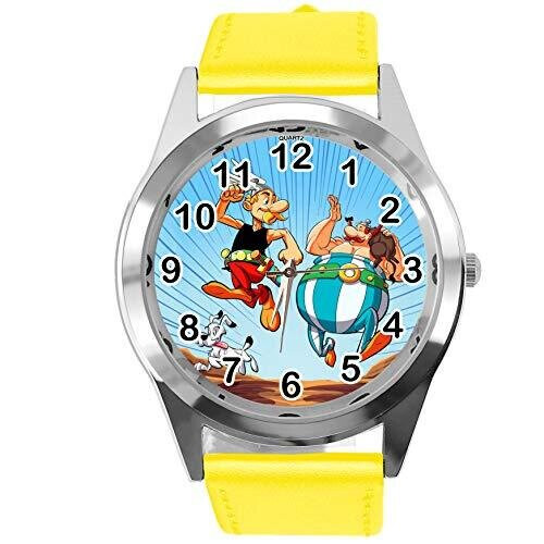 Yellow Leather Watch for Asterix Obelix Fans