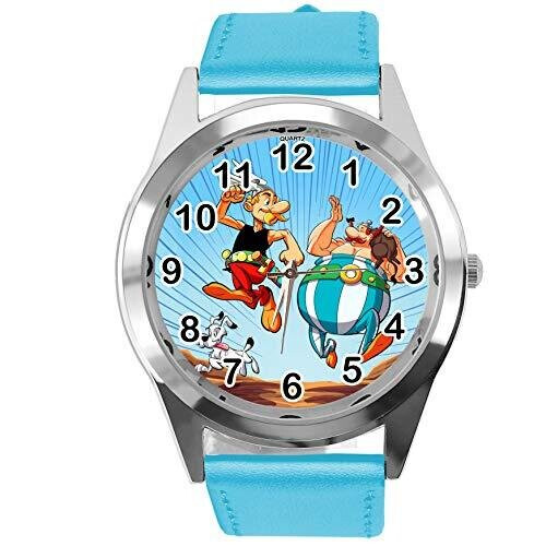 Blue Leather Watch for Asterix Obelix Fans