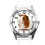 White Leather Round Watch for Guinea Pig Fans 1