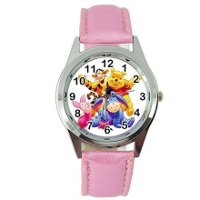 Winnie The Pooh Leather Pink Band Quartz Watch