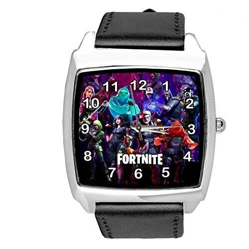 Black Leather Square Watch for FORTNITE Fans