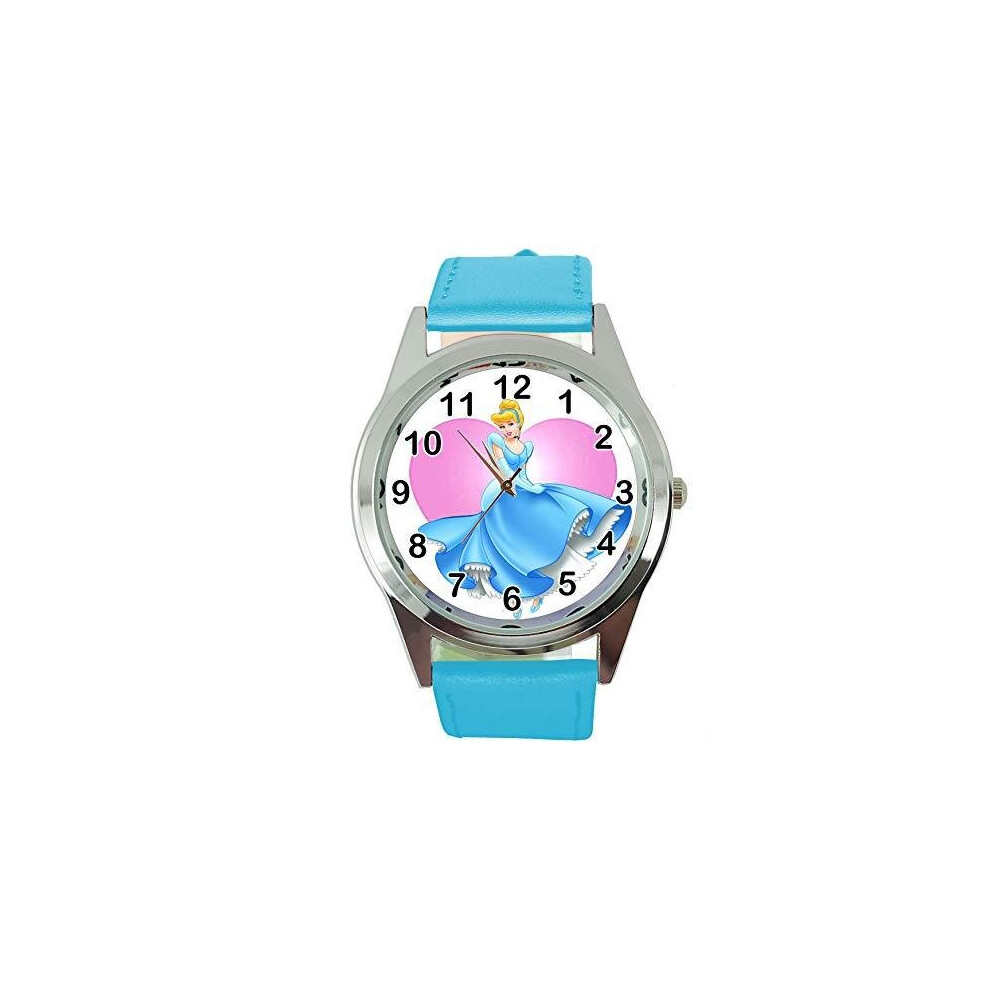 Cinderella Quartz Watch Blue Leather Band