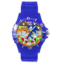 Quartz Watch Blue Silicone for Sonic The Hedgehog Fans E1