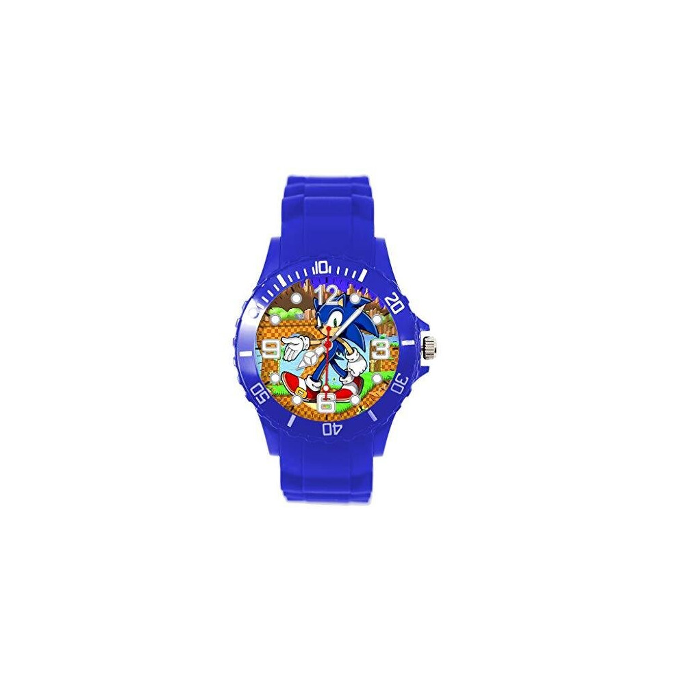 Taport Quartz Watch Silicone For Sonic The Hedgehog Fans E1 Blue