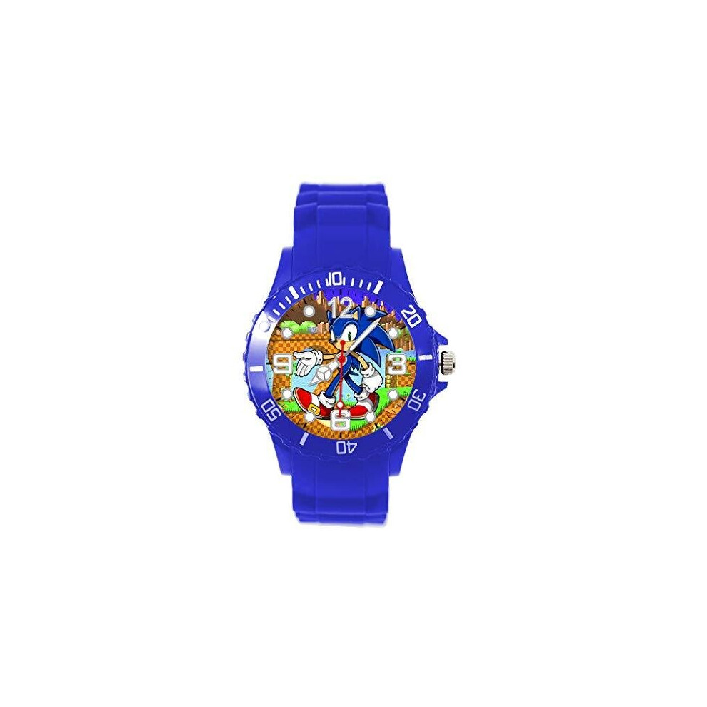 Quartz Watch Blue Silicone for Sonic The Hedgehog Fans E1