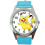 Pikachu Pokemon Round Quartz Watch Blue Leather Band 1