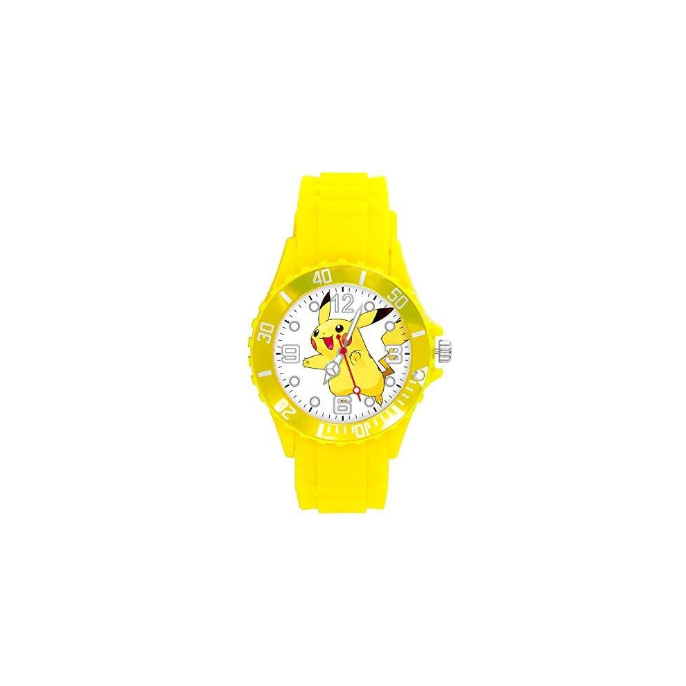 Taport Quartz Watch Silicone Band For Pikachu Pokemon Fans Yellow