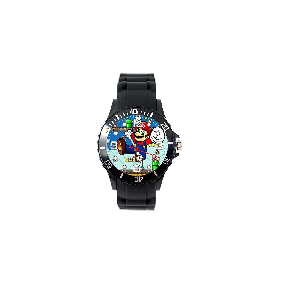 Taport Mario Quartz Watch Silicone Band Black