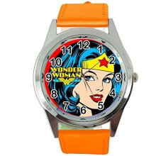 Orange Real Leather Watch for Wonder Woman Fans
