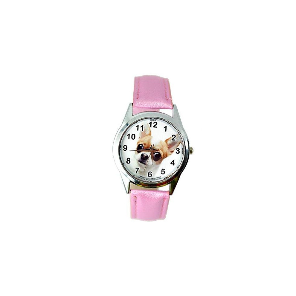 Beverly Hills Chihuahua Quartz Watch Leather Band   Black