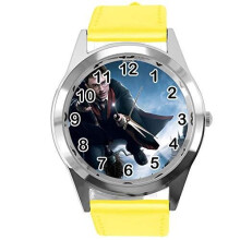 Watch Analogue Quartz with Real Leather Band Yellow Round for Harry Potter Fans E1