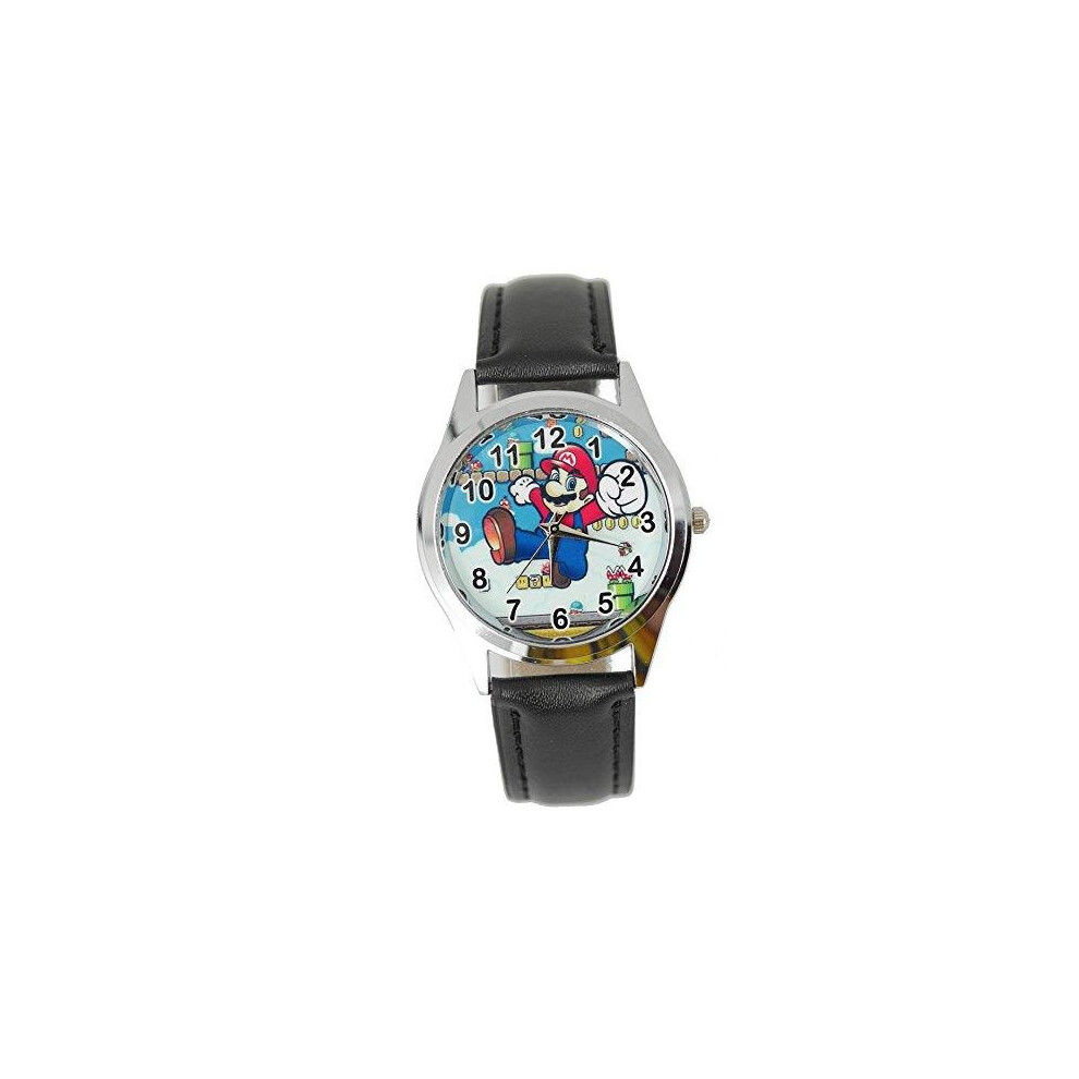 Photos - Wrist Watch Mario Quartz Watch Leather Band Black