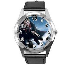 Watch Analogue Quartz with Real Leather Band Black Round for Harry Potter Fans E1