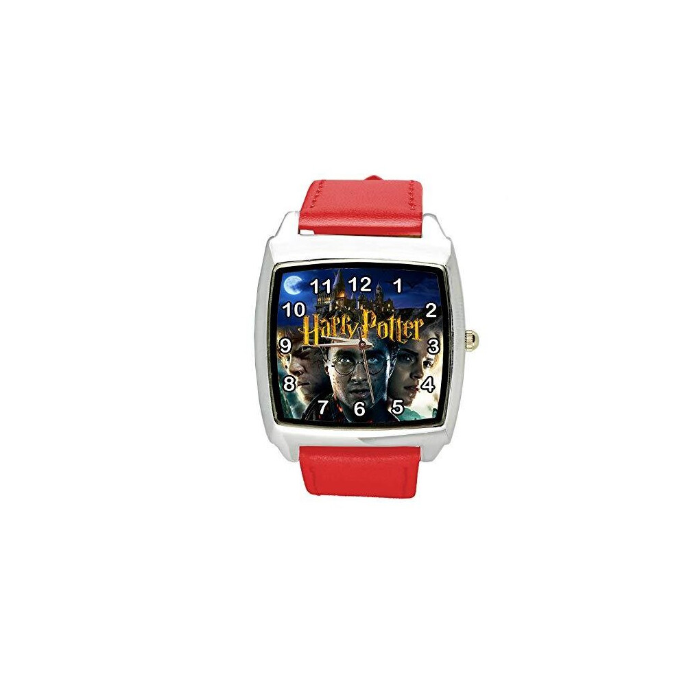 Photos - Wrist Watch Harry Potter Quartz Square Watch RED Leather Band E2
