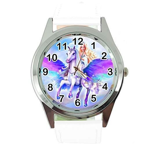 Magic of Pegasus Round Quartz Watch White Leather Band