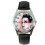 Katy Perry Quartz Round Watch Real Leather Band  Black 1