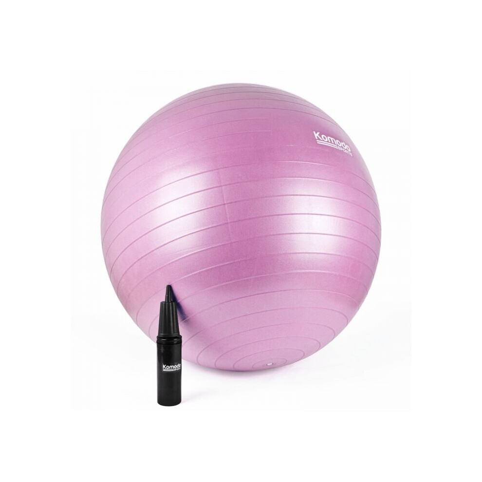 Komodo (85Cm, ) Yoga Ball - Anti-Burst Exercise Pilates Fitness Balance Pregnancy Core Workout Pink