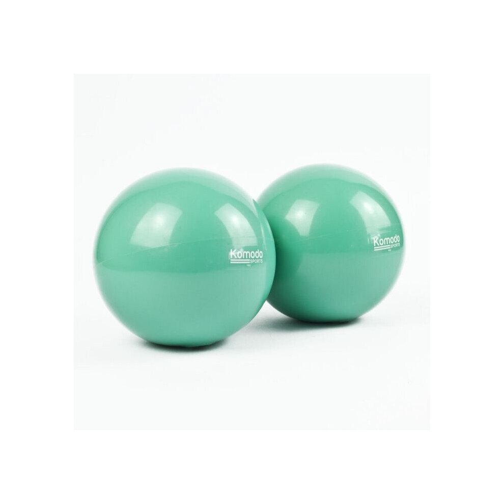 (2 x 1.5kg = 3kg) Green Weighted TONING BALLS 0.5kg-1.5kg Pair Yoga Pilates Rehab Exercise Class Weight 