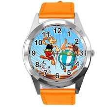 Orange Leather Watch for Asterix Obelix Fans