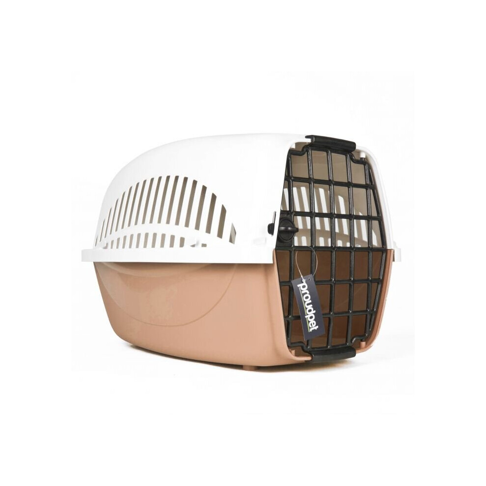 (Large, Brown) Hard PET CARRIER Dog Cat Animal Travel Crate Portable Kennel Cage Air Box