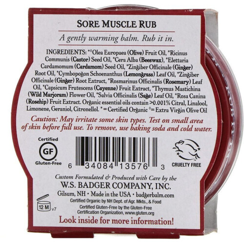 Badger, Organic Σοβαρή Μυϊκή Ρουφή, Cayenne & Ginger, 2 oz (56 g) 2