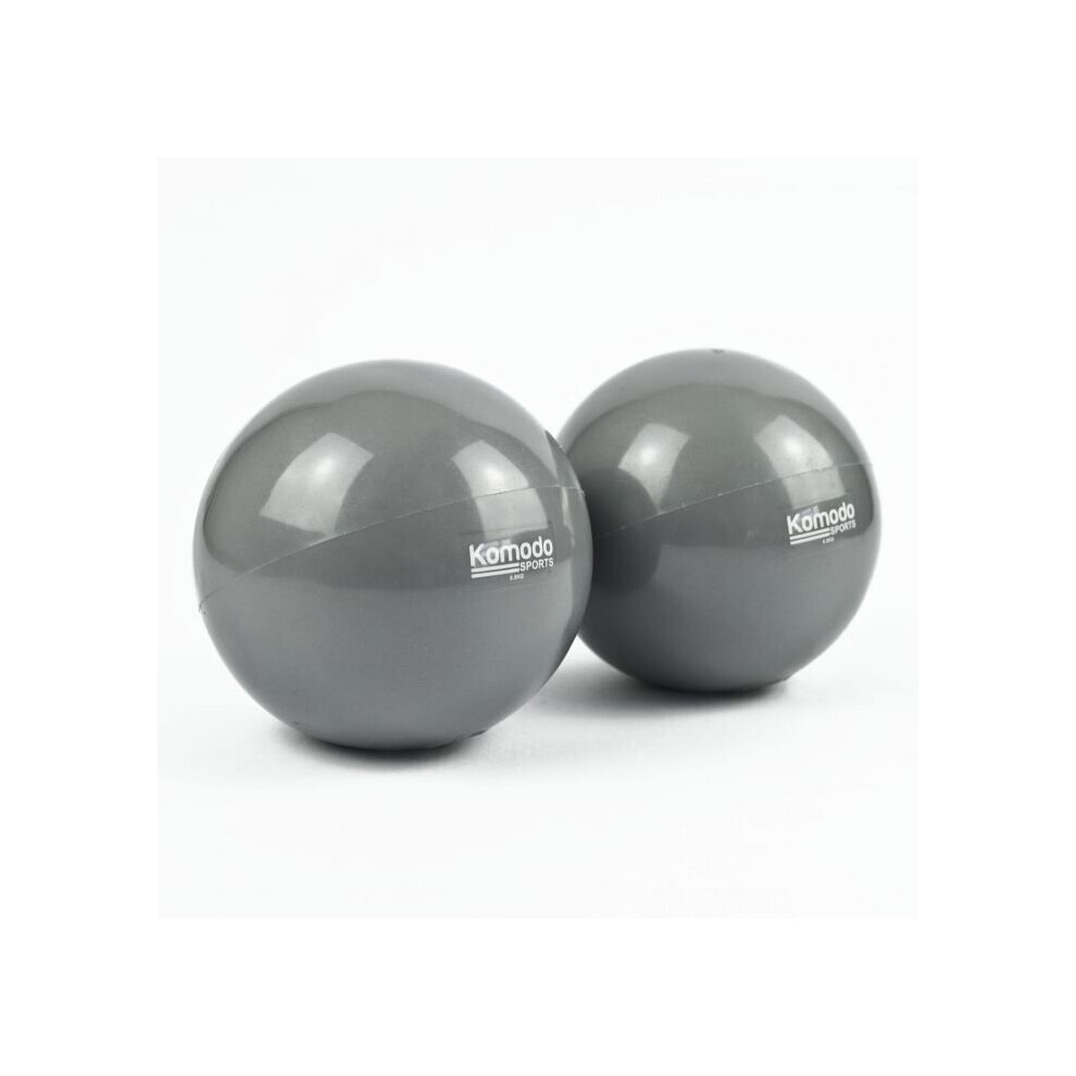 (2 x 0.5kg = 1kg) Grey Weighted TONING BALLS 0.5kg-1.5kg Pair Yoga Pilates Rehab Exercise Class Weight 