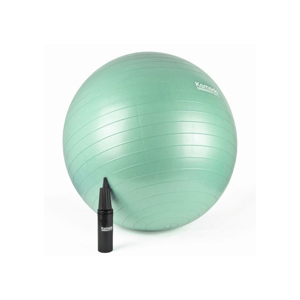 Komodo (85Cm, ) Yoga Ball - Anti-Burst Exercise Pilates Fitness Balance Pregnancy Core Workout Green