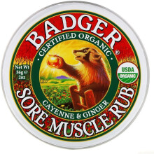 Badger, Organiczny Smar Muskuloszczelny, Cayenne & Imbir, 2 oz (56 g)