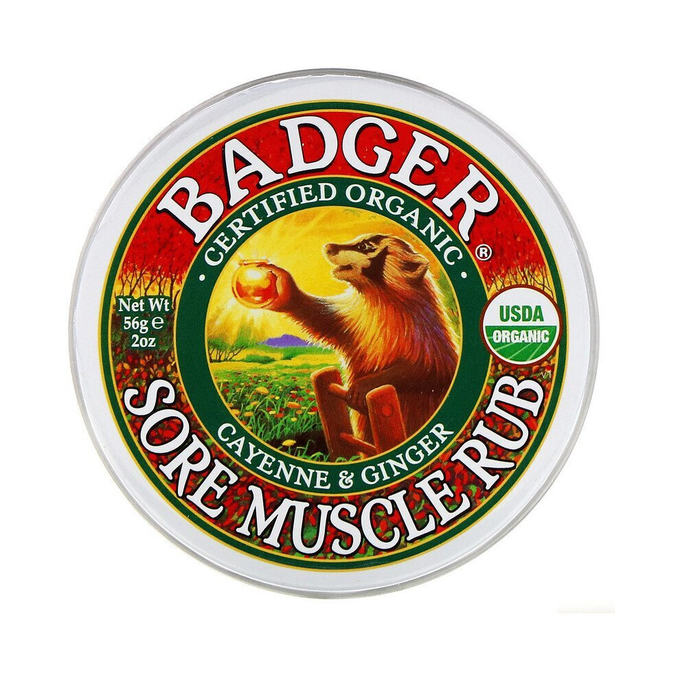 Badger Company , Organic, Sore Muscle Rub, Cayenne & Ginger, 56G